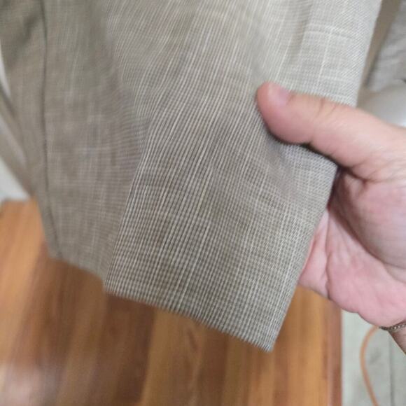 Zara pants womens size medium tan linen blend elastic waist trouser - Picture 8 of 11